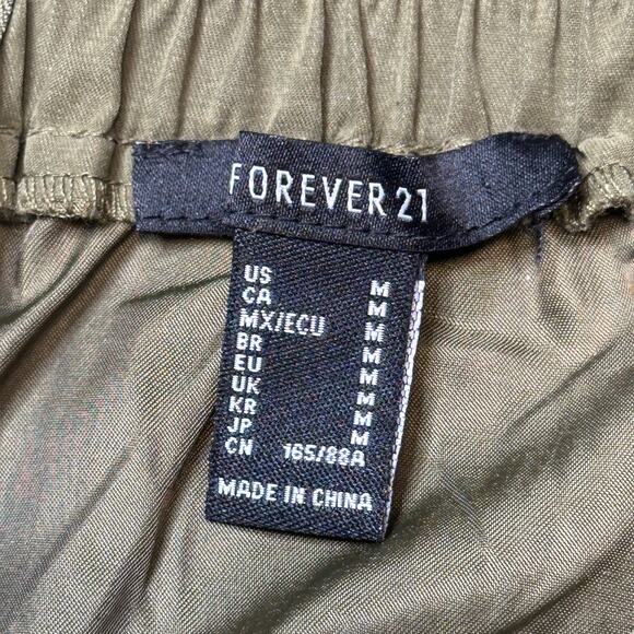 Forever 21 Halter Top Maxi Dress Khaki Olive Green Faux Suede Dress Medium New - Picture 7 of 7